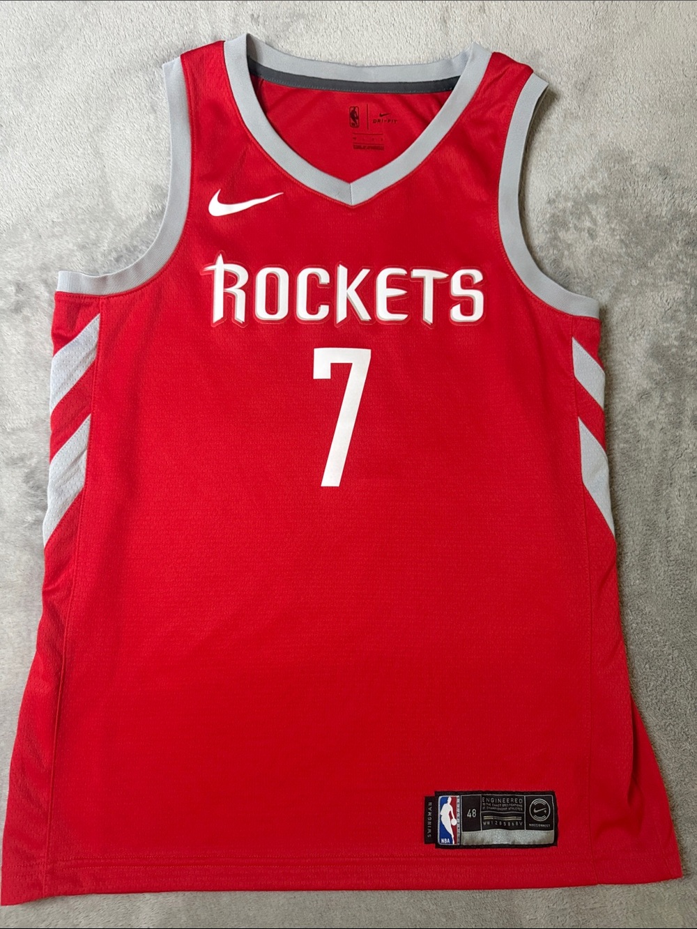 Nike Red Rockets #7 Anthony Basketball Jersey with Gray Trim